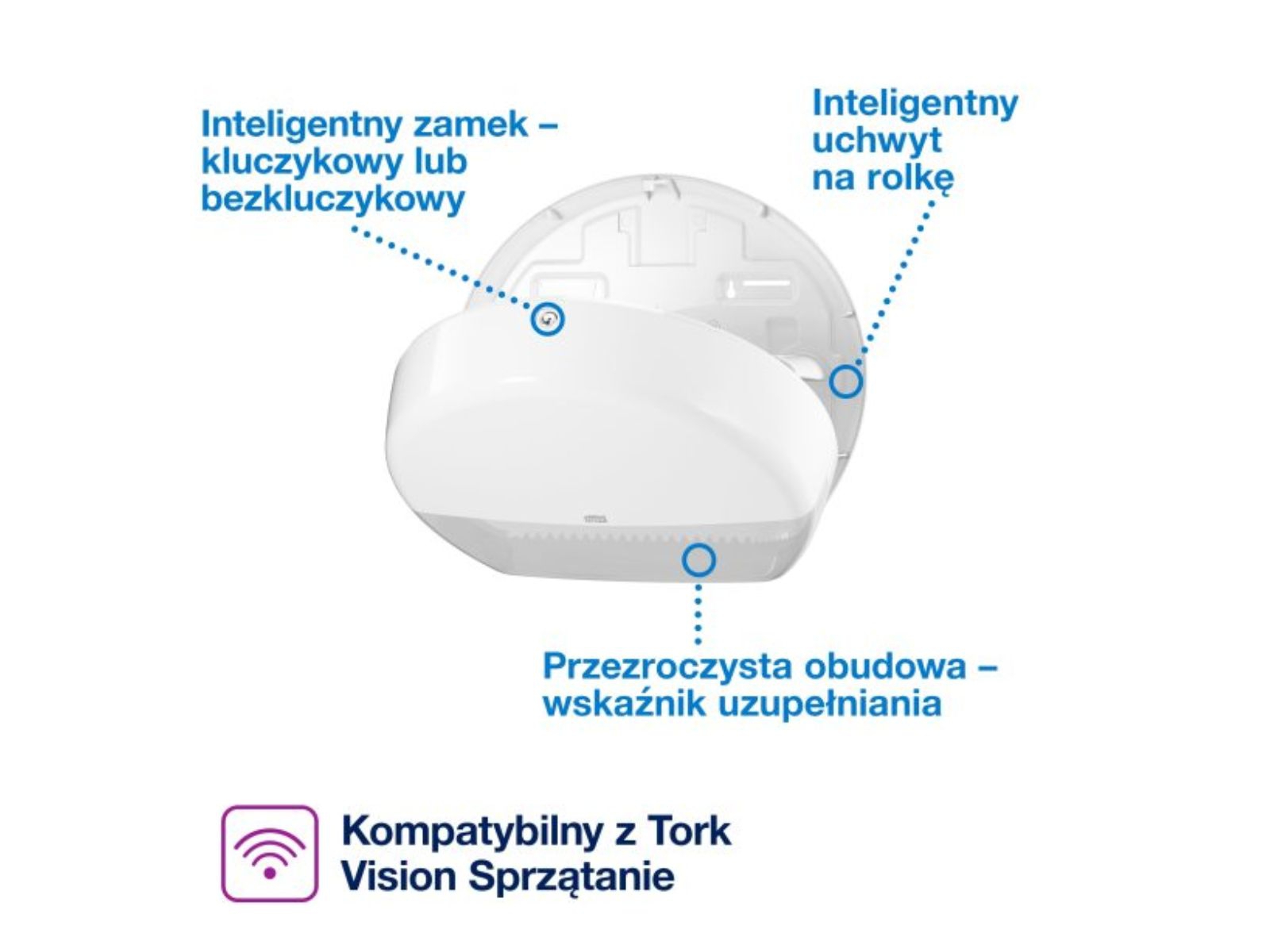 Dozownik papieru toaletowego T1 Tork 554000 Biały
